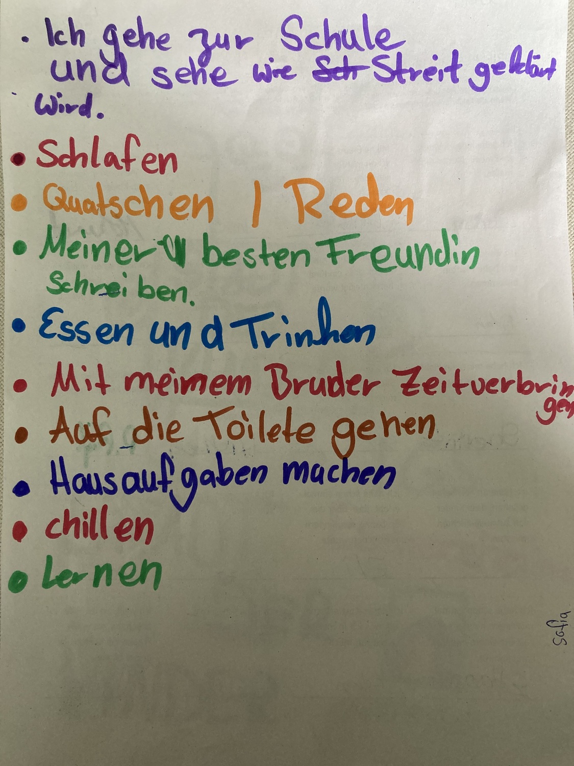 Bunte Liste von normalem Tag